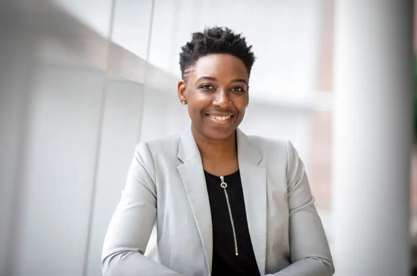 Business woman smiling